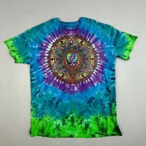Liquid Blue Grateful Dead Tie Dye Shirt Mens XXL Steal Your Face Garcia Bear Y2K